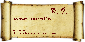 Wohner István névjegykártya